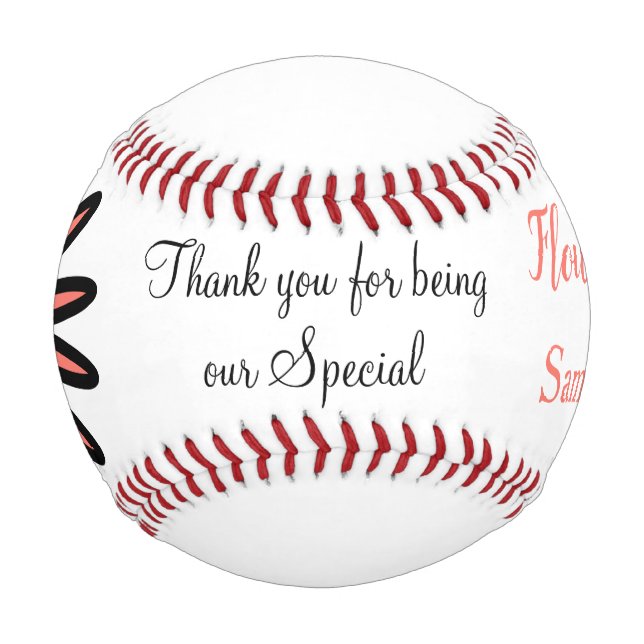 Pelota De Béisbol Flower Girl Turquoise Coral (Anverso)