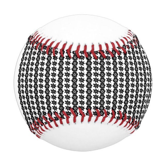 Pelota De Béisbol fondo blanco y negro con muchos puntos (Anverso)