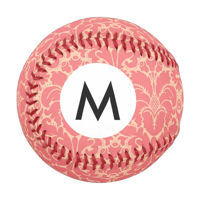 Pelota De Béisbol Fondo de damasco de estilo barroco (Anverso izquierdo)