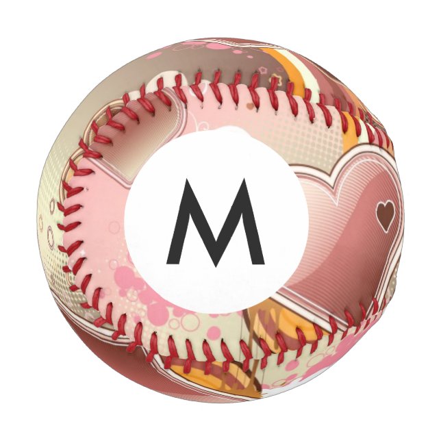 Pelota De Béisbol Fondo de diseño con estilo monograma (Anverso izquierdo)