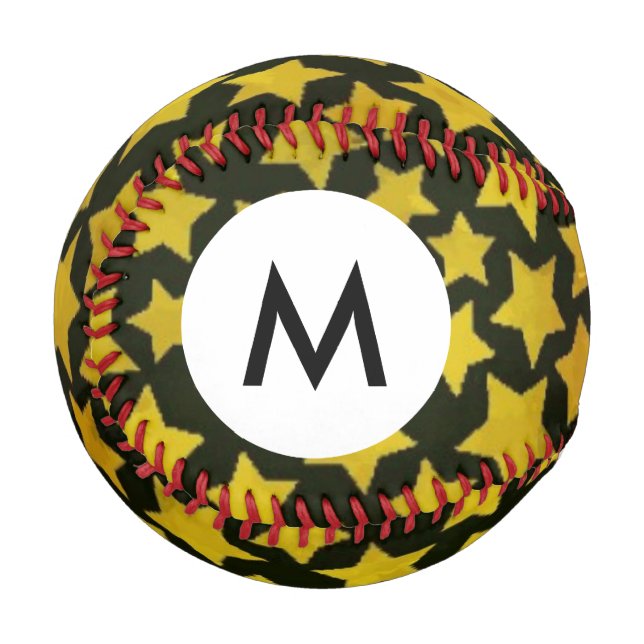 Pelota De Béisbol Fondo de estrella de monograma (Anverso izquierdo)