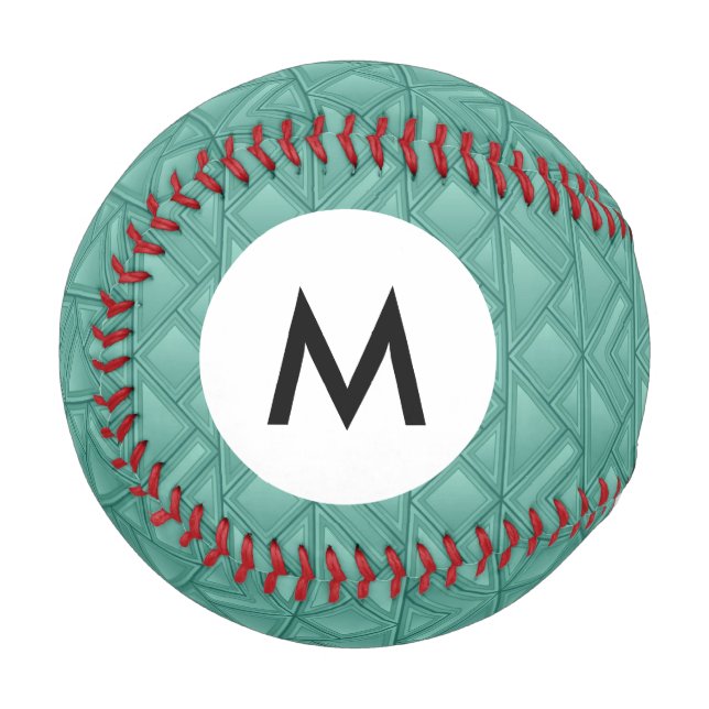 Pelota De Béisbol Fondo de mosaico monograma (Anverso izquierdo)