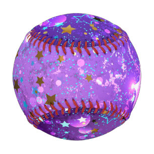 Pelota De Béisbol Fondo de Relieve metalizado púrpura con estrellas