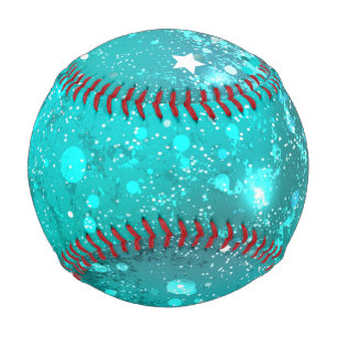 Pelota De Béisbol Fondo de Relieve metalizado turquesa de mimbre
