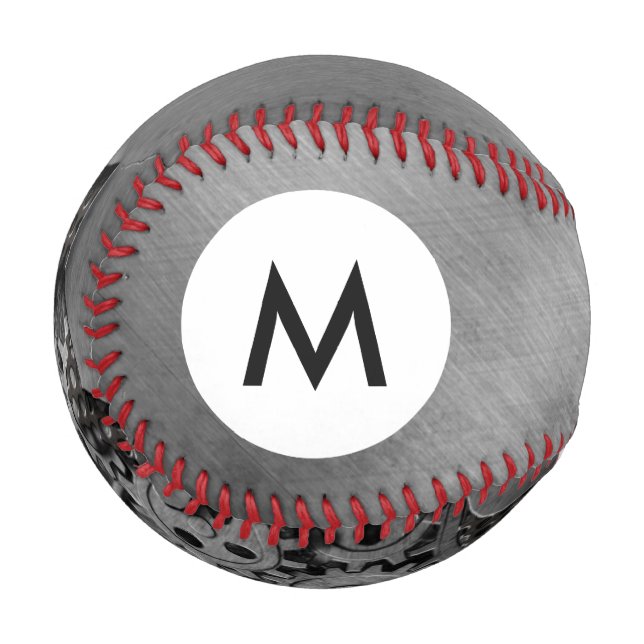 Pelota De Béisbol Fondo Metalizado monograma con daño mecánico (Anverso izquierdo)