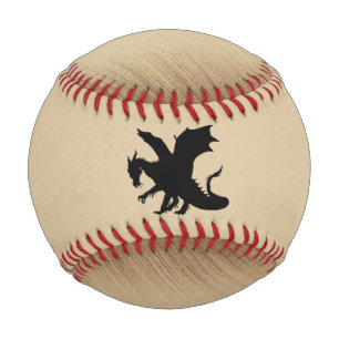 Pelota De Béisbol Fondo Rústico del Dragón Negro
