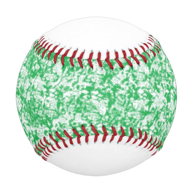 Pelota De Béisbol fondo verde y blanco con pequeños puntos blancos (Anverso)
