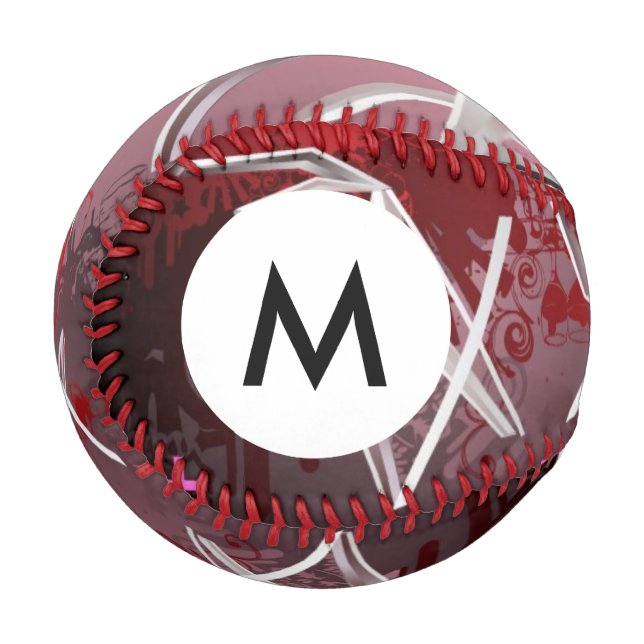 Pelota De Béisbol Fondos de diseño de monograma (Anverso izquierdo)