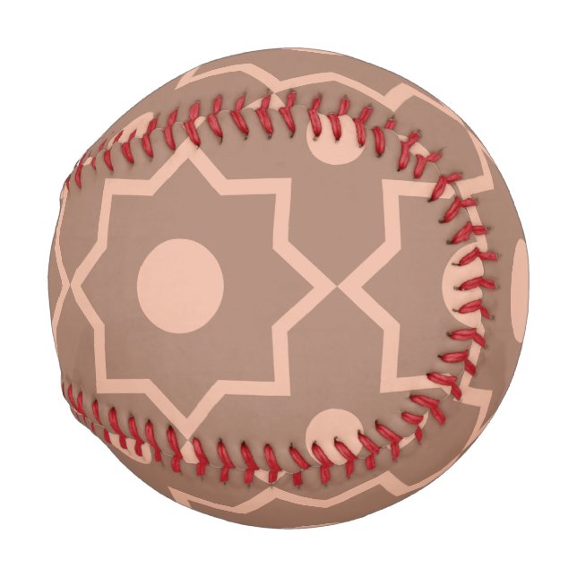 Pelota De Béisbol Forma geométrica moderna Mocha Mousse Dusty Rosa (Reverso Izquierdo)