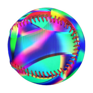 Pelota De Béisbol Formas curvadas y muy coloridas, predomina el verd