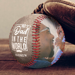 Pelota De Béisbol Foto Antigüa del Día del Padre Personalizada #1 Pa