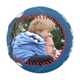 Pelota De Béisbol Foto azul del Día del Mejor Papá Nunca Padre