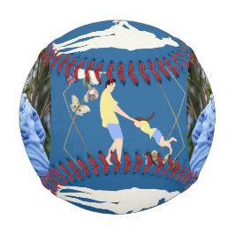 Pelota De Béisbol Foto azul del Día del Mejor Papá Nunca Padre