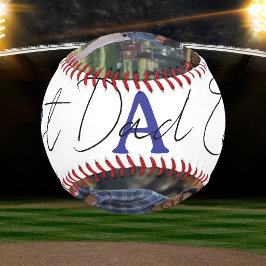 Pelota De Béisbol Foto Azul Papá Perfecto Siempre Personaliza Béis