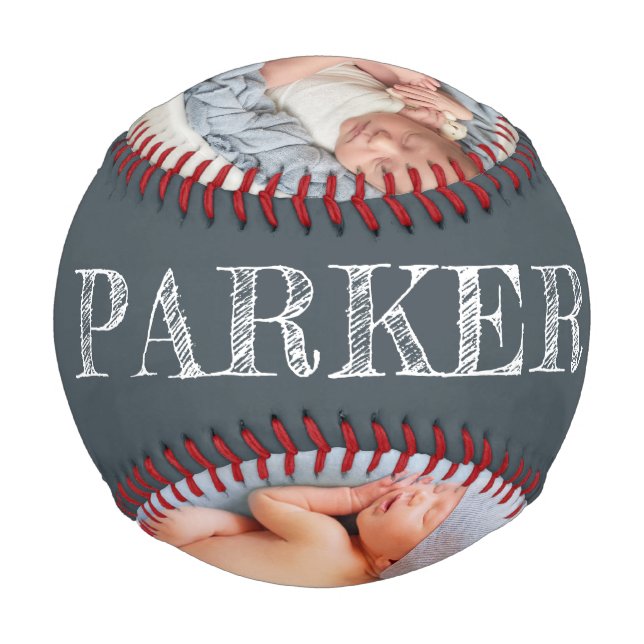 Pelota De Béisbol Foto Baby Shower personalizada (Anverso)