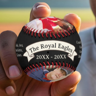 Pelota De Béisbol Foto de Agradecimiento al Entrenador y Lista del E