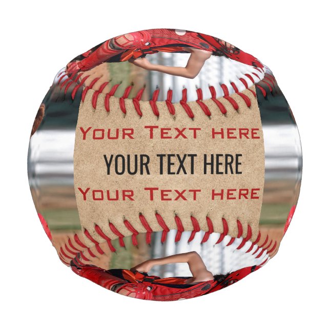 Pelota De Béisbol Foto de jugador de deportes de época (Anverso)