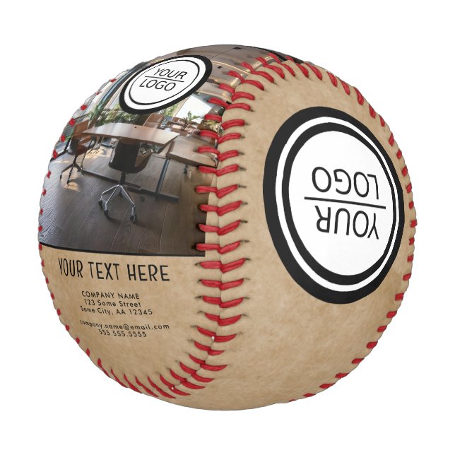 Pelota De Béisbol Foto de la compañía Rustic Add Logo Personalizado  (Angular)