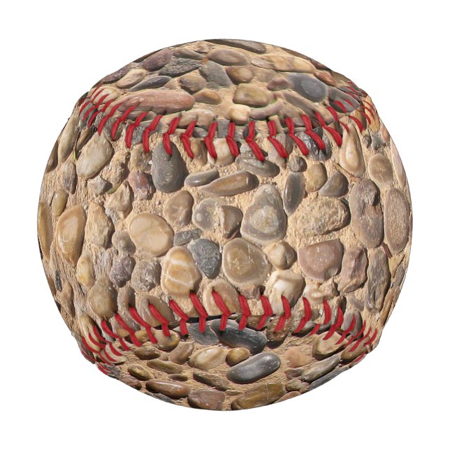 Pelota De Béisbol Foto de las piedras de guijarros naturales (Anverso)