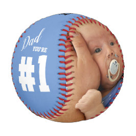 Pelota De Béisbol Foto de Personalizado de papá número 1