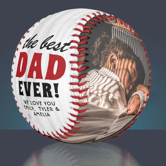 Pelota De Béisbol Foto del Día 2 del Mejor Padre de Madera Rústica (Subido por el creador)
