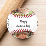 Pelota De Béisbol Foto del Día de la Madre<br><div class="desc">Celebra a una madre abanderada en el Día de la Madre con este béisbol personalizado. Añade dos fotos, personaliza la expresión "Te amo" o "Te amamos", ya sea que se llame "Mamá", "Mamá", "Mamá", etc., y la expresión "Feliz Día de la Madre". También puedes agregar nombres y el año en...</div>