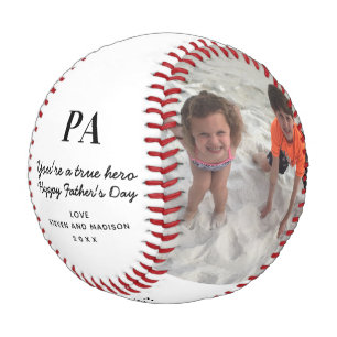 Pelota De Béisbol Foto del Día del Abuelo Padres Personalizada