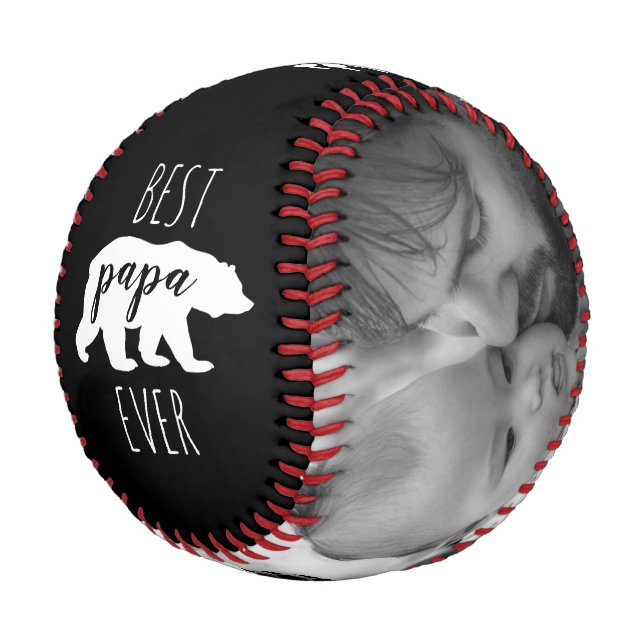 Pelota De Béisbol Foto del Personalizado del Día del Padre en Papa b (Angular)