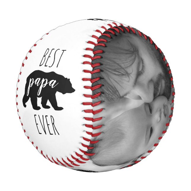 Pelota De Béisbol Foto del Personalizado del Día del Padre en Papa b (Angular)