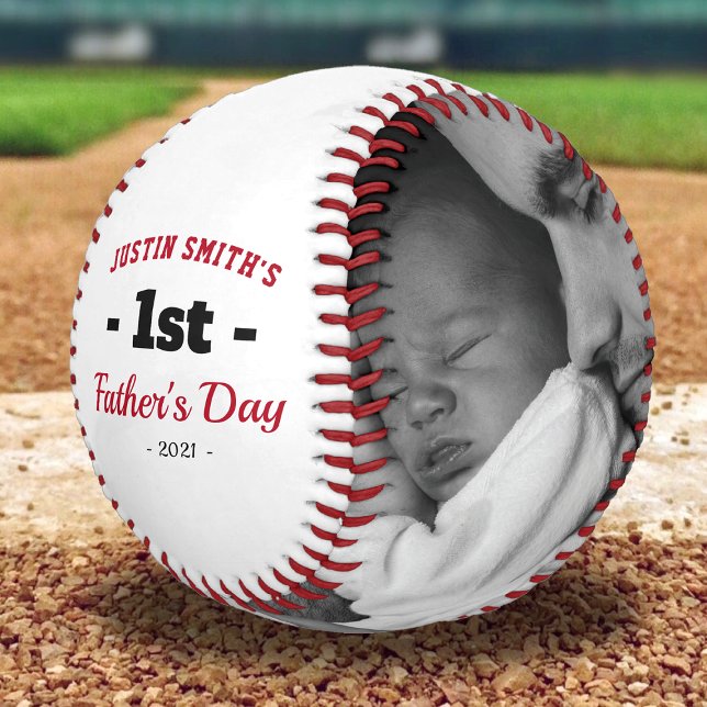 Pelota De Béisbol Foto del primer día feliz del padre (Subido por el creador)