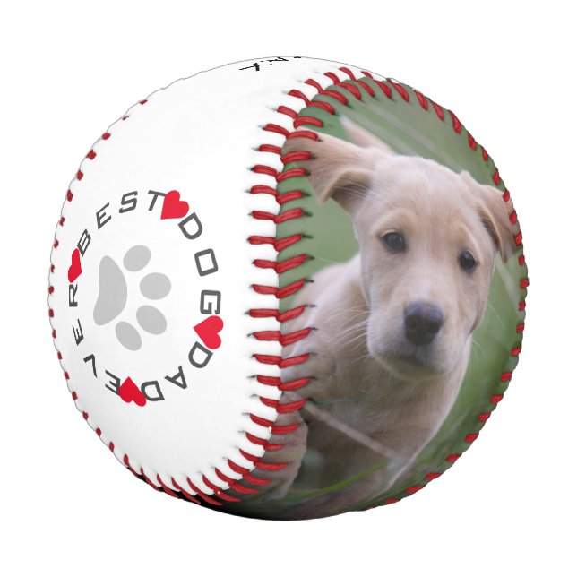 Pelota De Béisbol Foto moderna Mejor Papá Perro (Angular)