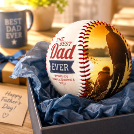 Pelota De Béisbol Foto personalizada del Día del Padre 'Mejor Papá d