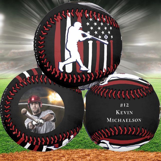 Pelota De Béisbol Foto personalizada del jugador de béisbol (Hit it out of the park with this custom baseball. Perfect for your favorite player or coach. )