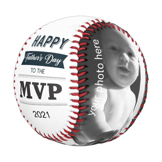 Pelota De Béisbol Foto personalizado MVP del Día del Padre (Angular)