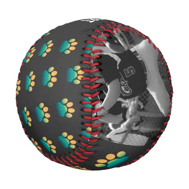 Pelota De Béisbol Foto Retro Sunset Padres Día Mejor Papá Gato Nunca (Angular)