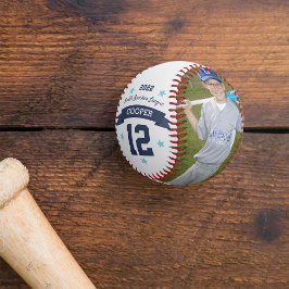 Pelota De Béisbol Foto y número de jugador personalizado