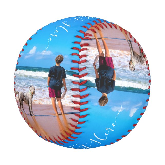 Pelota De Béisbol Foto y texto personalizado - Su propio diseño - Mi (Angular)