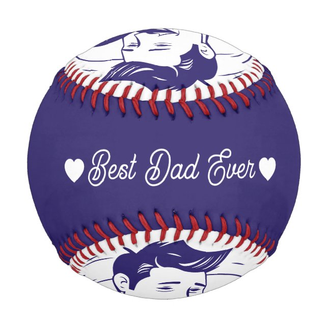 Pelota De Béisbol Foto y texto personalizados modernos en (Reverso)