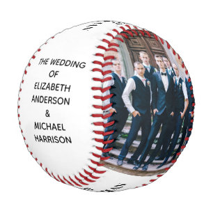Pelota De Béisbol Fotografías personalizadas de recuerdo de Groomsm
