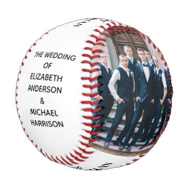 Pelota De Béisbol Fotografías personalizadas de recuerdo de Groomsma