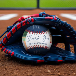Pelota De Béisbol Fotos de agradecimiento del entrenador y lista de
