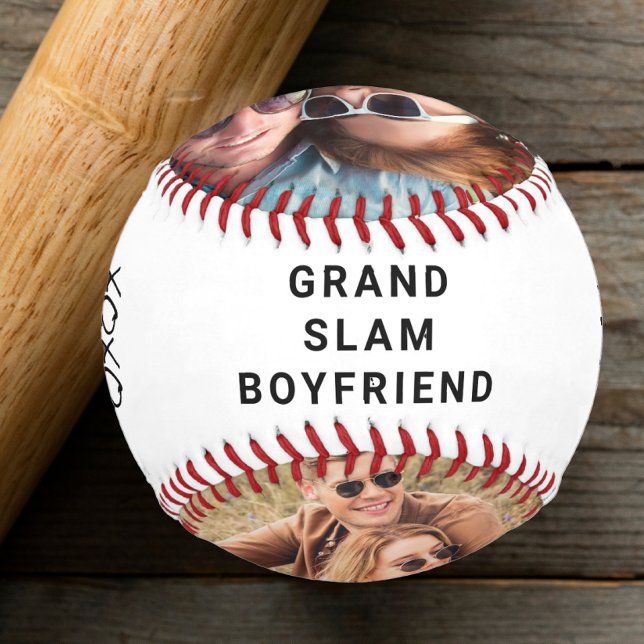 Pelota De Béisbol Fotos personalizadas de Boyfriend (Celebrate your best catch with a custom photo baseball. Perfect for his birthday or your anniversary)