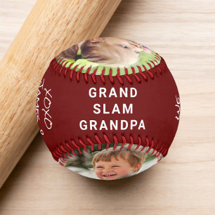 Pelota De Béisbol Fotos personalizadas del abuelo rojo