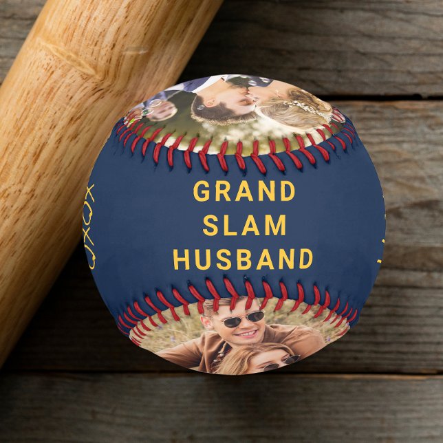 Pelota De Béisbol Fotos personalizadas del marido amarillo azul (Subido por el creador)