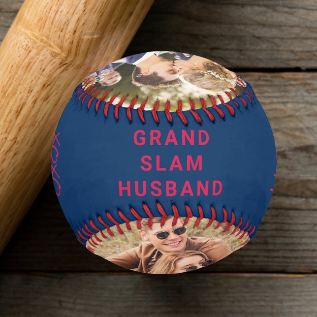 Pelota De Béisbol Fotos personalizadas del marido azul rojo (Subido por el creador)