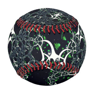 Pelota De Béisbol Fractal blanco imperfecto en el espacio negro, de 