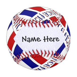 Pelota De Béisbol Francia y bandera francesa personalizada en mosaic