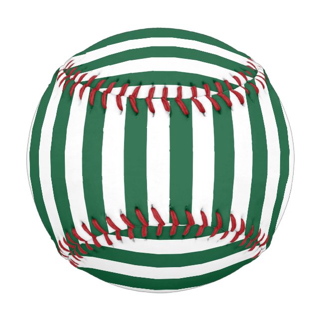 Pelota De Béisbol Frasco clásico de época franjas verde y blanca (Anverso)