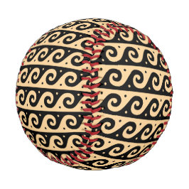 Pelota De Béisbol Fret griego, patrón de onda mediterránea, marrón