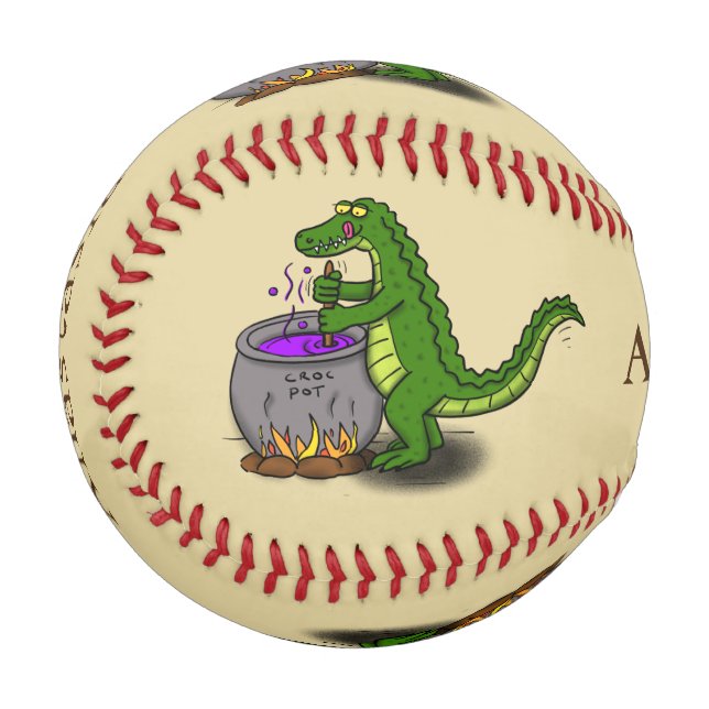 Pelota De Béisbol Fundido personalizado de cocina de caimanes verdes (Anverso izquierdo)